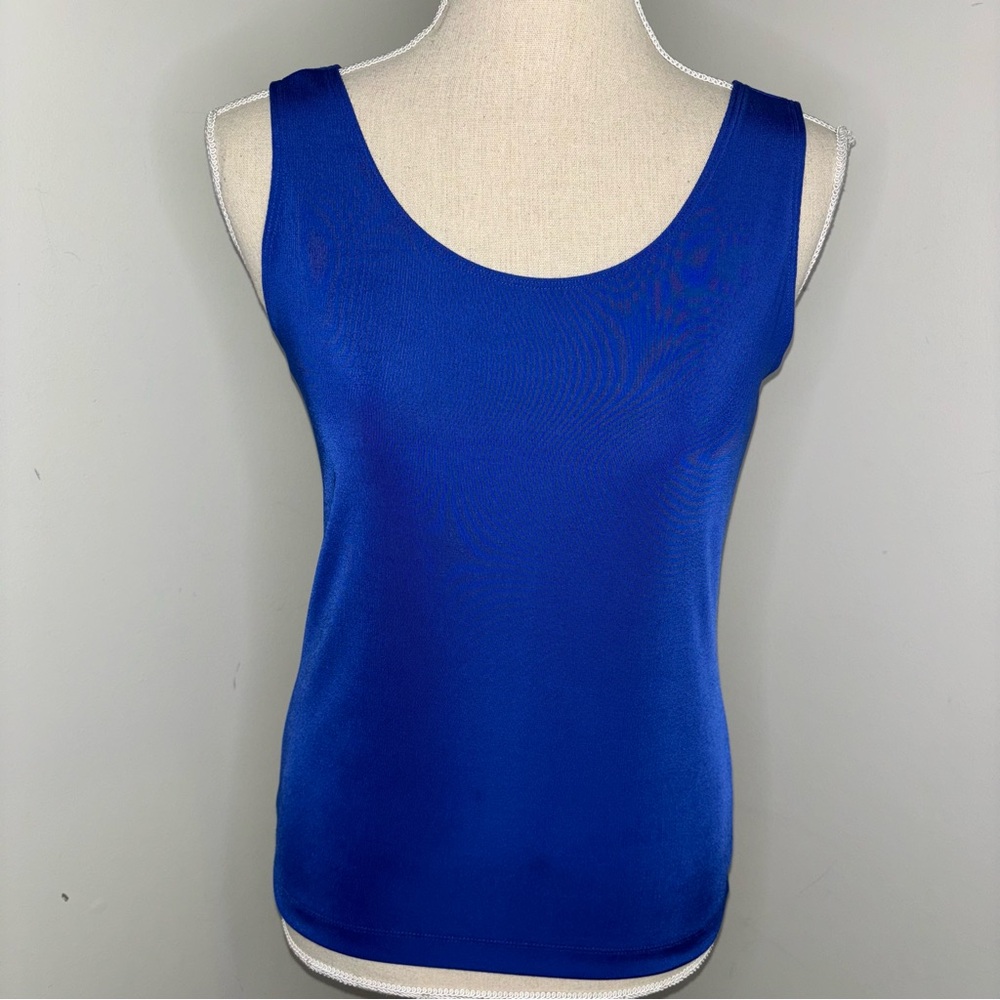 Chico’s Easywear royal blue sleeveless stretch jersey tank top size 0 Small 4